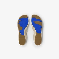 Check Denim Baby Ballerinas​ in Gull - Women, Cotton | Burberry® Official