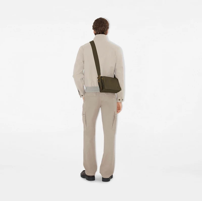 Trench Crossbody Bag in Military - Men, Cotton Gabardine | Burberry® Official