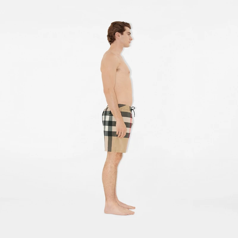 Check Swim Shorts in Archive beige - Men | Burberry® Official