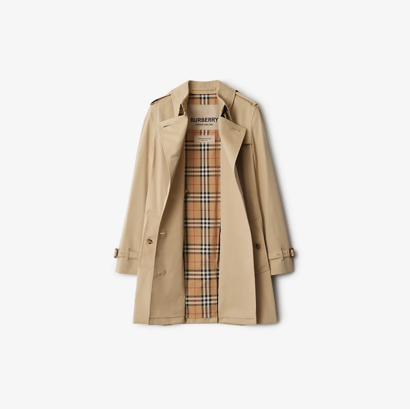 Short Kensington Heritage Trench Coat in Honey - Women, Cotton Gabardine | Burberry® Official