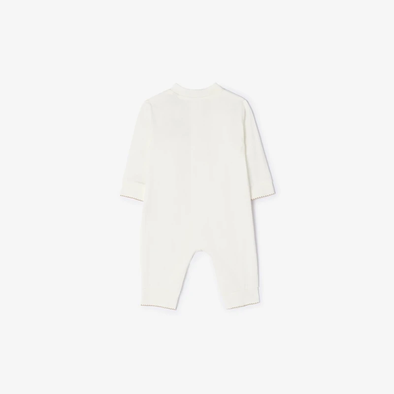 Knight Stamp Cotton Jumpsuit in Chalk white - Children | Burberry® Official