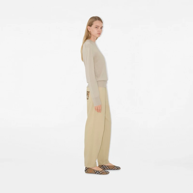Check Label Cotton Jogging Pants in Nutmeg - Women | Burberry® Official