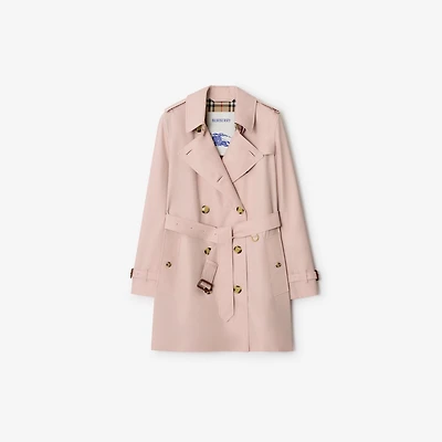 Short Tropical Gabardine Kensington Trench Coat in Pale sugar pink - Women | Burberry® Official