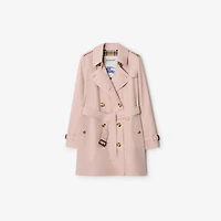 Short Tropical Gabardine Kensington Trench Coat in Pale sugar pink - Women | Burberry® Official