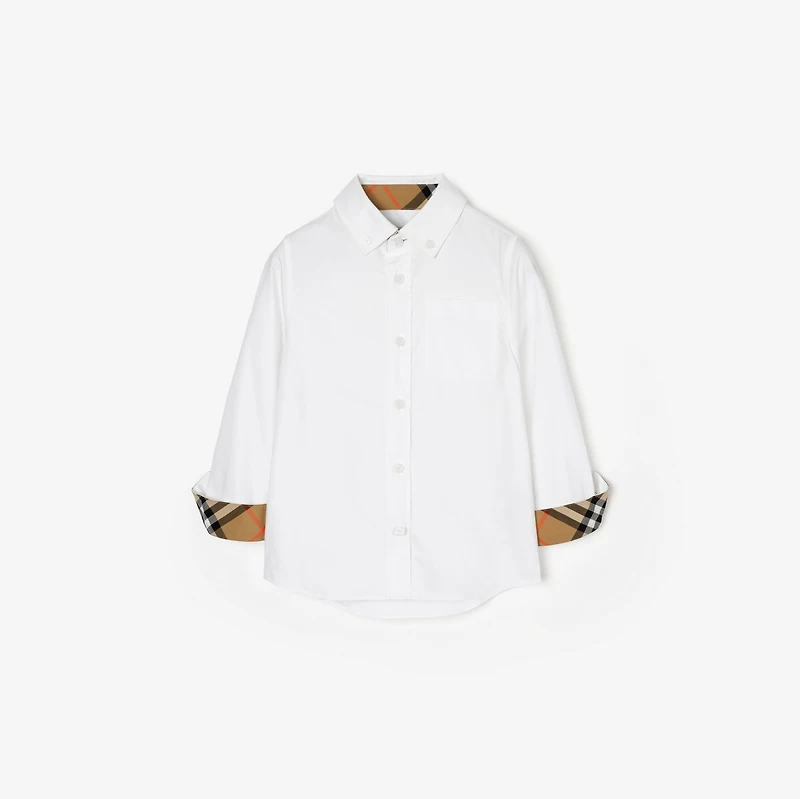 Cotton Oxford Shirt in White | Burberry® Official