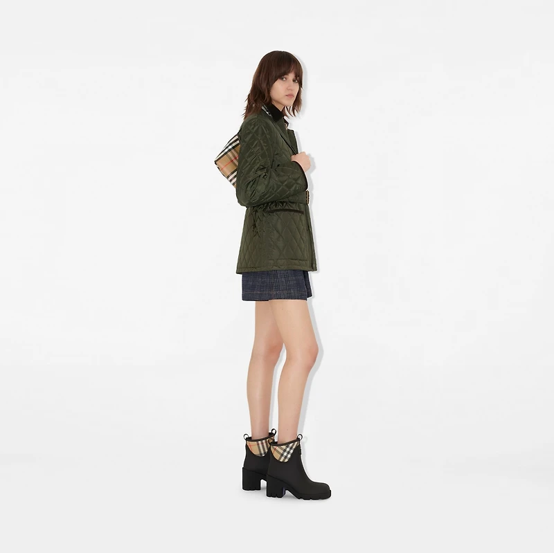 Rubber Marsh Stamp Heeled Low Boots​ in Black - Women | Burberry® Official