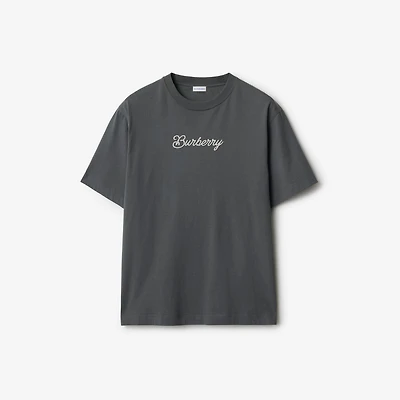 Surfer Knight Cotton T-shirt in Magnet - Men | Burberry® Official