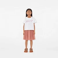 Gingham Cotton Skirt in Orange red | Burberry® Official