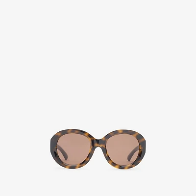 Heritage Round Sunglasses in Dark havana - Women | Burberry® Official