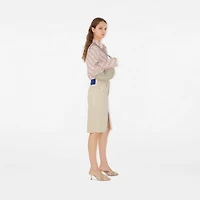 Denim Skirt in Oat - Women, Cotton | Burberry® Official