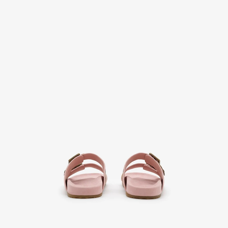 Check Suede Urchin Sandals in Peony pink - Women | Burberry® Official