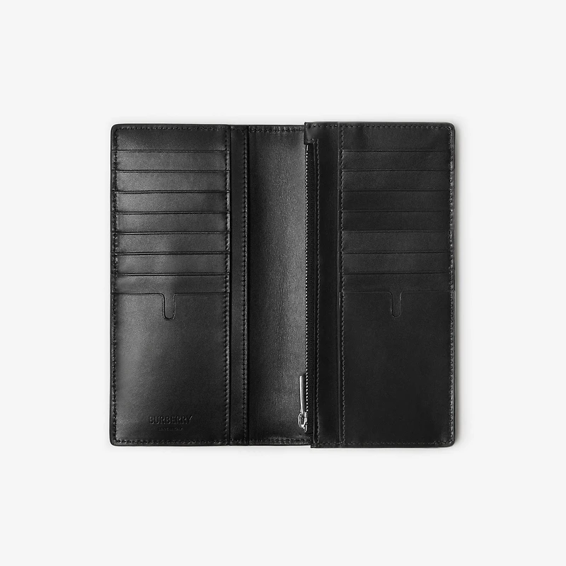 Embossed Check Continental Wallet in Black - Men, Leather | Burberry® Official