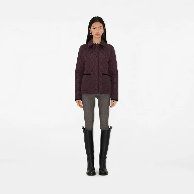 Nylon Quilted Jacket in Wine red - Women | Burberry® Official