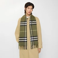 Check Cashmere Scarf in Pea | Burberry® Official
