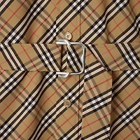Check Cotton Shirt Dress in Sand - Women | Burberry® Official