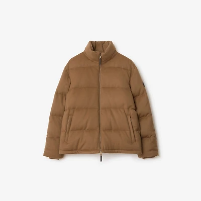 Cashmere Snowdon Puffer Jacket in Camel - Men | Burberry® Official