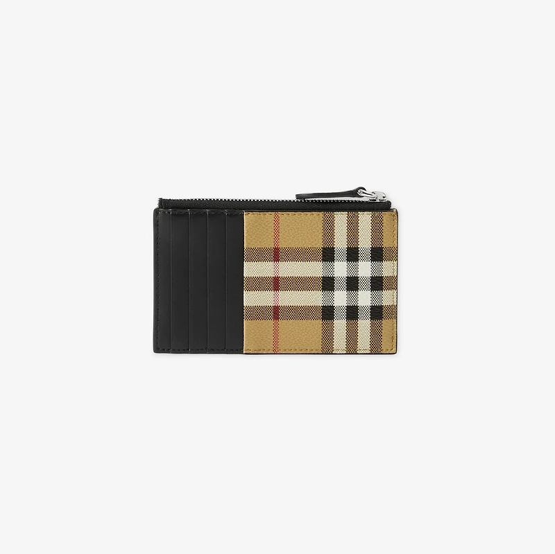 Check Zip Card Case in Archive beige - Men | Burberry® Official