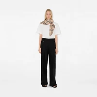Check Silk Scarf in Stone | Burberry® Official