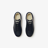 Leather and Suede Set Sneakers in Midnight blue/nocturnal blue - Men | Burberry® Official
