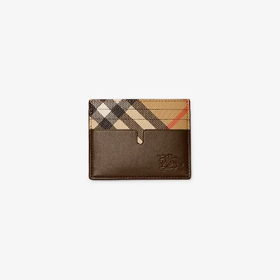 Tall Pop Check Card Case​ in Sand beige - Men | Burberry® Official