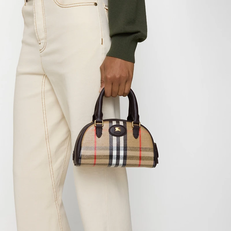 Mini Highlands Bowling Bag​ in Sand beige - Women | Burberry® Official