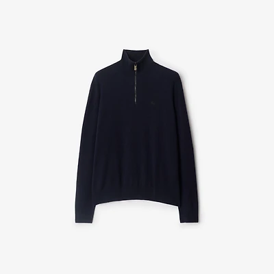 Cashmere Blend Half-zip Sweater in Navy - Men | Burberry® Official