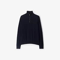 Cashmere Blend Half-zip Sweater in Navy - Men | Burberry® Official
