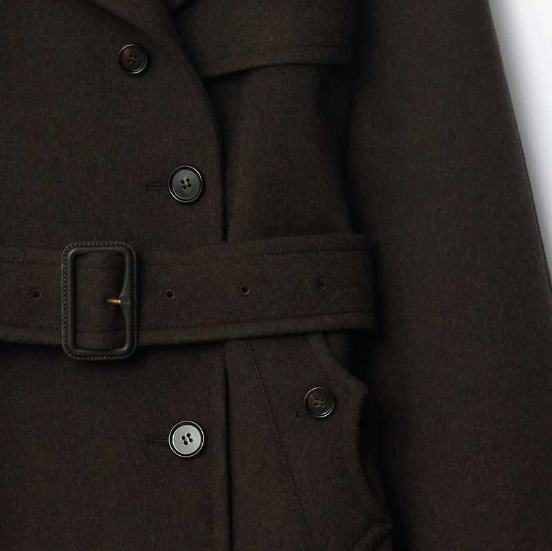 Cashmere Belmont Trench Cape in Cog brown melange - Women | Burberry® Official