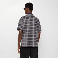 Check Cotton Blend Polo Shirt in Pilot blue - Men | Burberry® Official