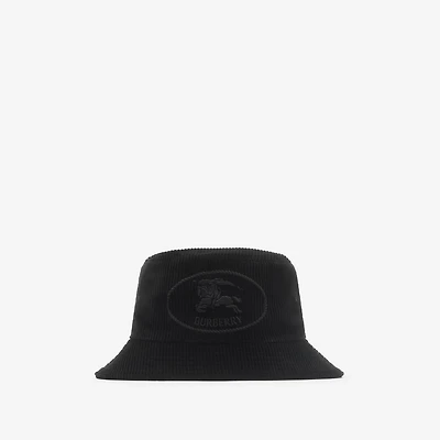 Knight Stamp Corduroy Bucket Hat in Black - Men | Burberry® Official