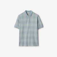 Check Cotton Polo Shirt in Fog blue - Men | Burberry® Official