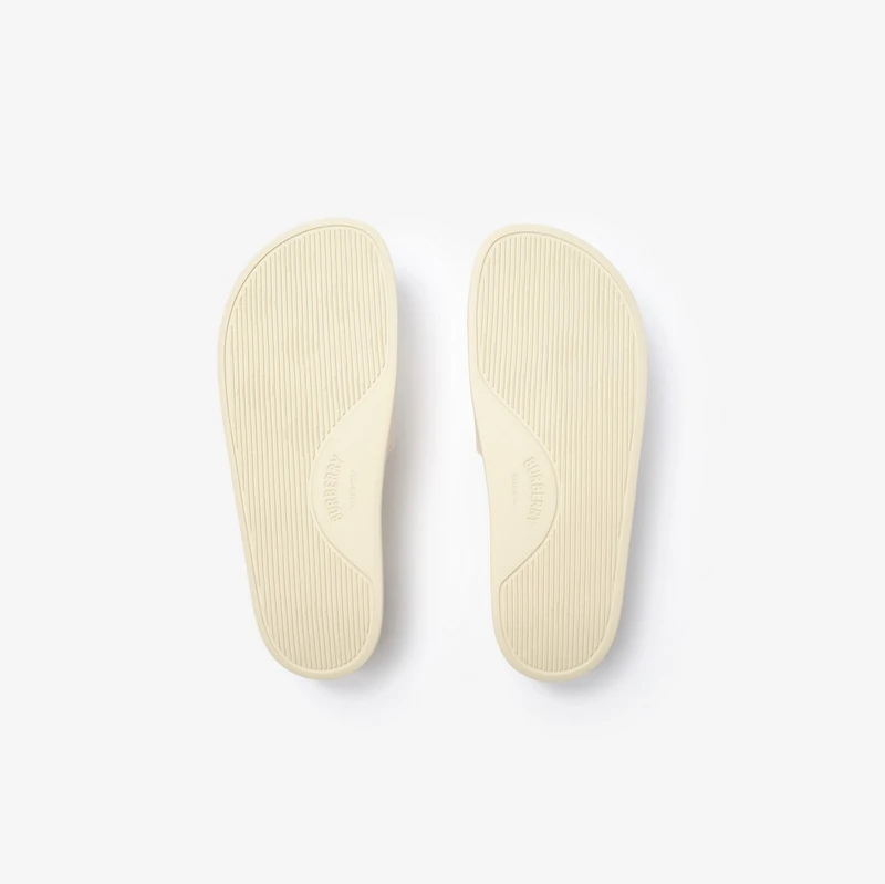 Logo Slides in Sesame white/dove beige - Women | Burberry® Official
