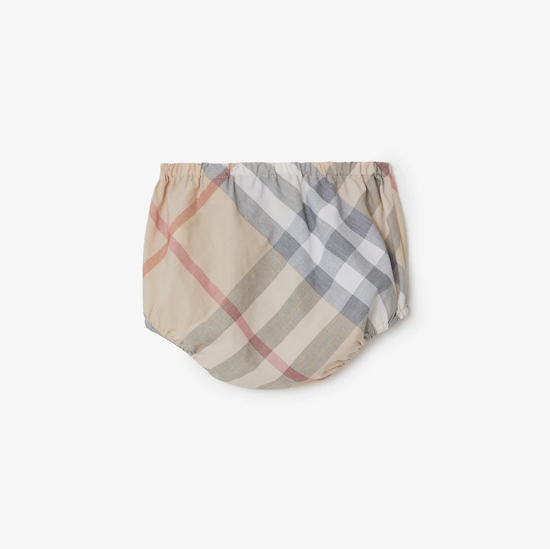 Stretch Cotton Dress with Bloomers in White - Children | Burberry® Official