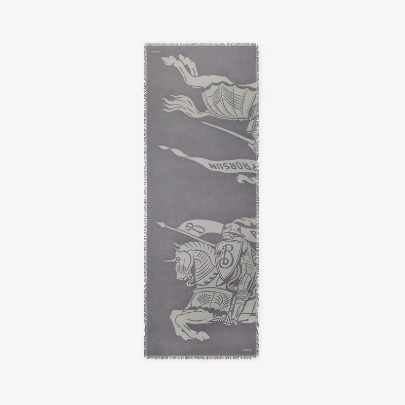 Wide EKD Wool Scarf in Mist | Burberry® Official