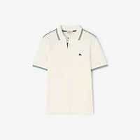 Cotton Blend Tennis Polo Shirt in Chalk white - Men | Burberry® Official
