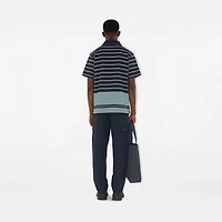 Striped Cotton Polo Shirt in Index blue - Men | Burberry® Official