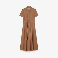 Cotton Blend Shirt Dress in Taupe brown - Women | Burberry® Official