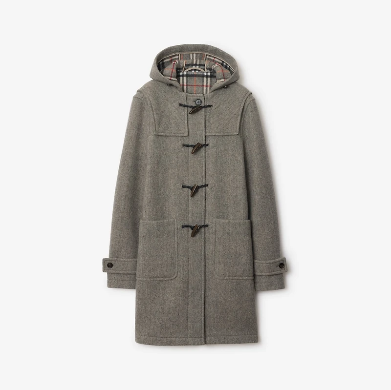 Wool Duffle Coat in Limestone - Women | Burberry® Official