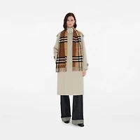 Contrast Check Cashmere Scarf in Archive beige/birch brown | Burberry® Official