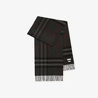 Check Cashmere Scarf in Charcoal | Burberry® Official