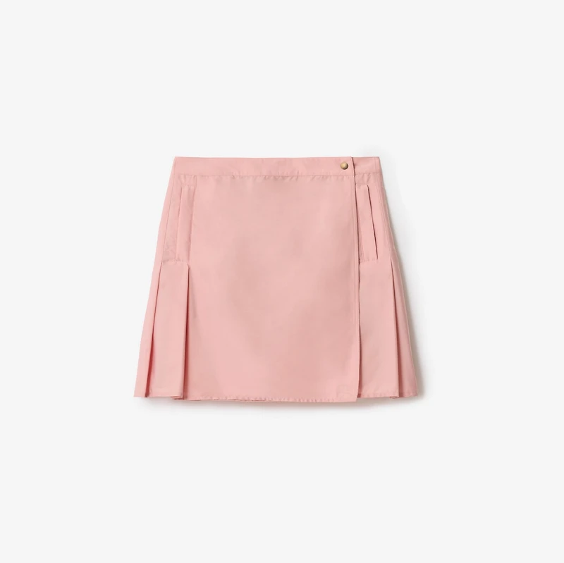 Pleated Stretch Nylon Mini Skirt in Begonia pink - Women | Burberry® Official