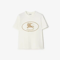 Knight Stamp Cotton T-shirt in Chalk white - Women | Burberry® Official