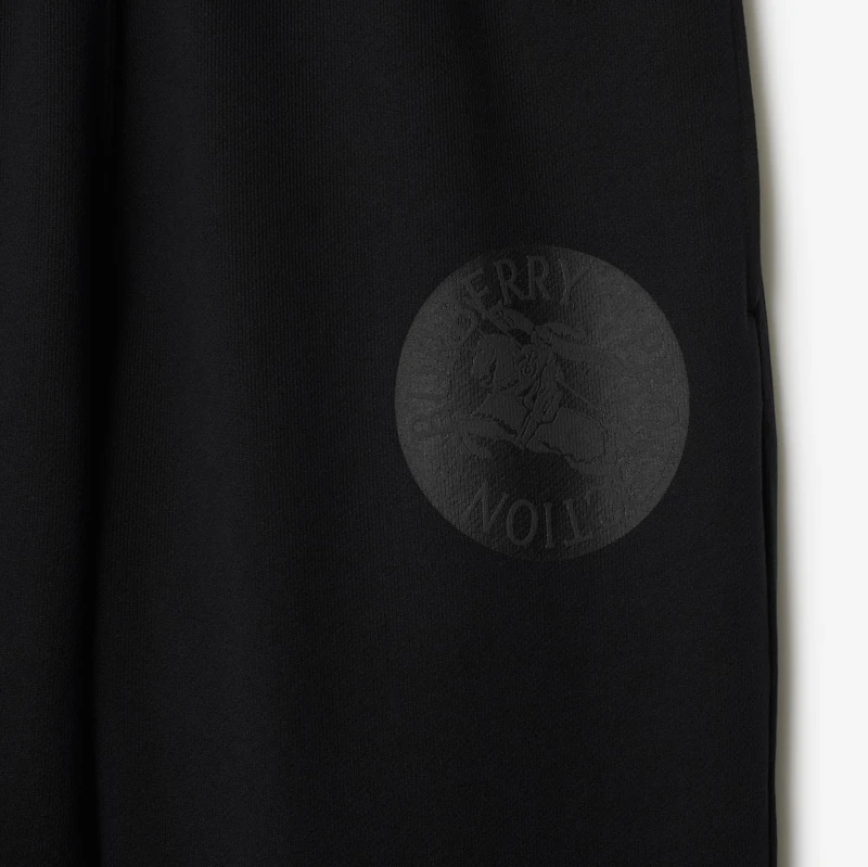 EKD Badge Cotton Jogging Pants in Black - Men | Burberry® Official