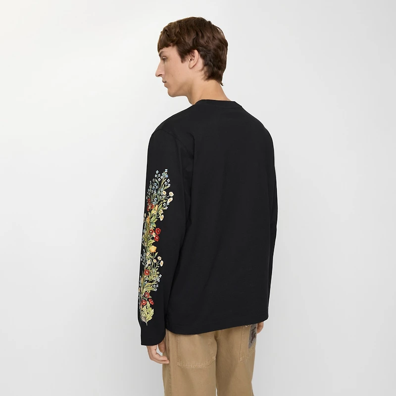 Long-sleeve Forest Cotton T-shirt in Black - Men | Burberry® Official