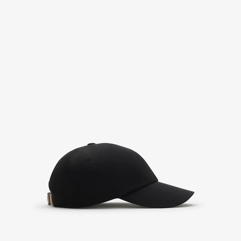 Gabardine Baseball Cap in Black/sand