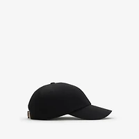 Gabardine Baseball Cap in Black/sand