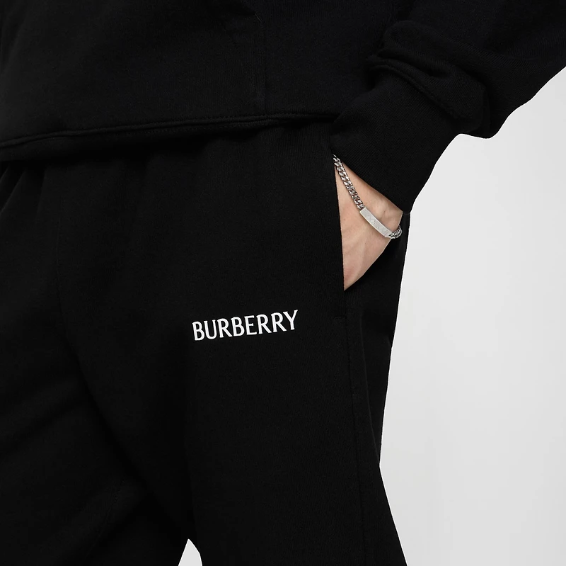 Logo Cotton Jogging Pants in Black - Men | Burberry® Official