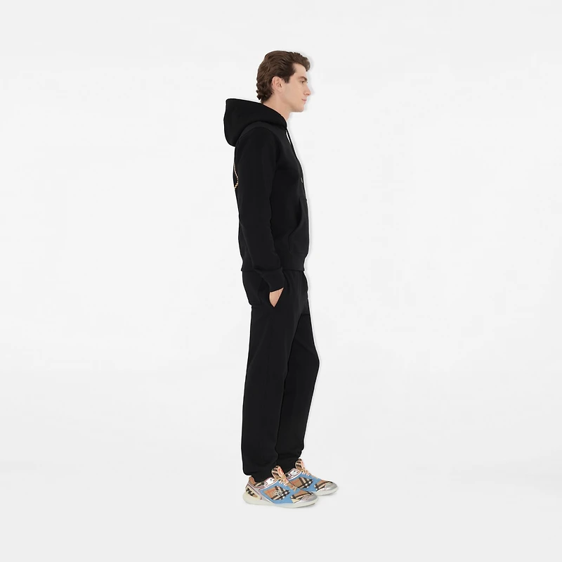 Knight Stamp Cotton Hoodie in Black - Men | Burberry® Official
