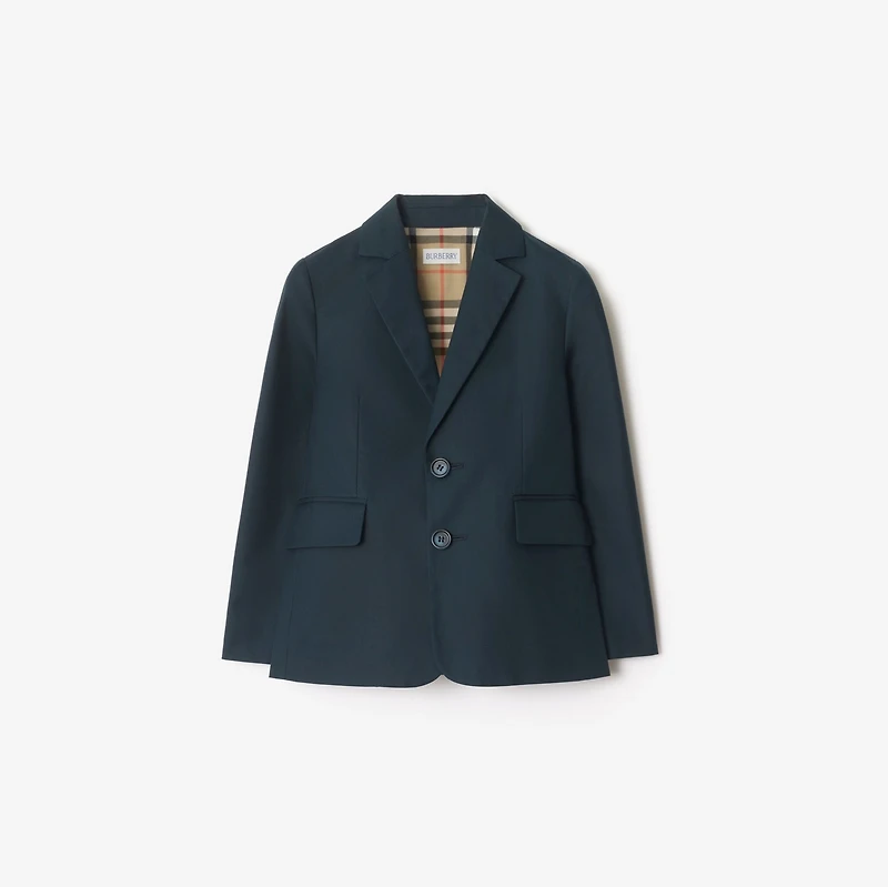 Cotton Tailored Jacket in Navy | Burberry® Official