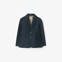Cotton Tailored Jacket in Navy | Burberry® Official
